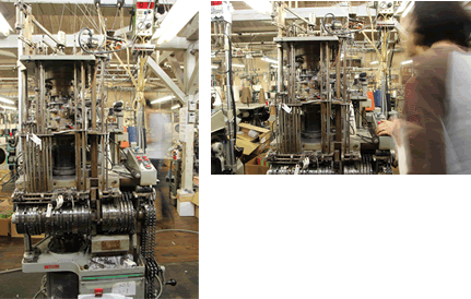 ダブルシリンダーの編み機